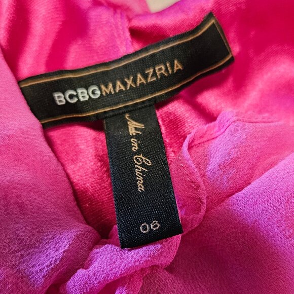 BCBG MAXAZRIA Hot Pink Ruffled mini dress size 6 - Picture 12 of 15
